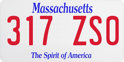 MA license plate 317ZS0