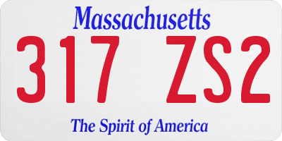 MA license plate 317ZS2