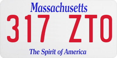 MA license plate 317ZT0
