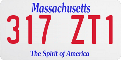 MA license plate 317ZT1