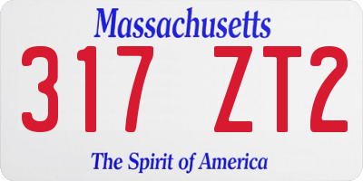 MA license plate 317ZT2