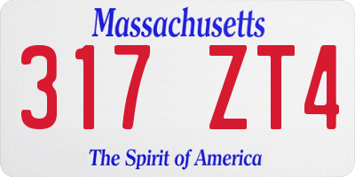 MA license plate 317ZT4