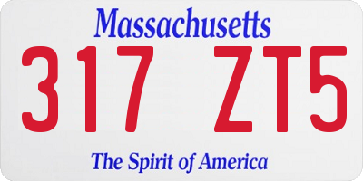 MA license plate 317ZT5