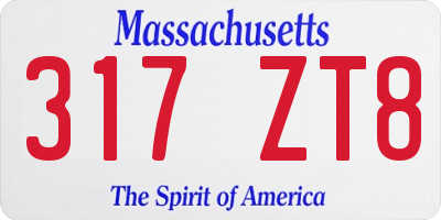 MA license plate 317ZT8