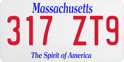 MA license plate 317ZT9