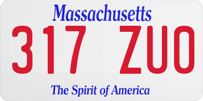 MA license plate 317ZU0