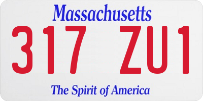 MA license plate 317ZU1