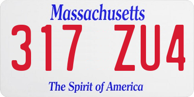 MA license plate 317ZU4