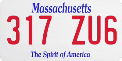 MA license plate 317ZU6