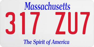 MA license plate 317ZU7