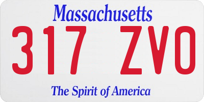 MA license plate 317ZV0