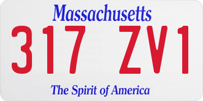 MA license plate 317ZV1
