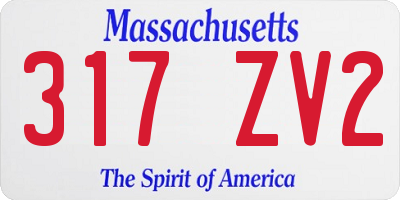 MA license plate 317ZV2