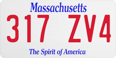 MA license plate 317ZV4