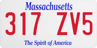 MA license plate 317ZV5