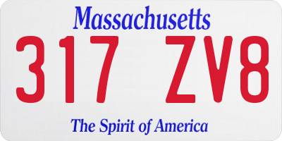 MA license plate 317ZV8