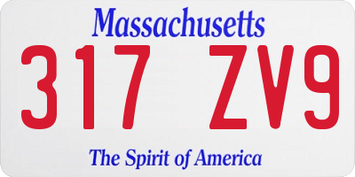 MA license plate 317ZV9