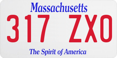 MA license plate 317ZX0