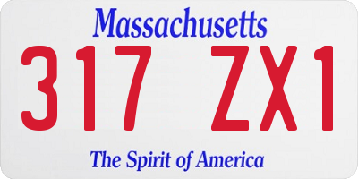 MA license plate 317ZX1