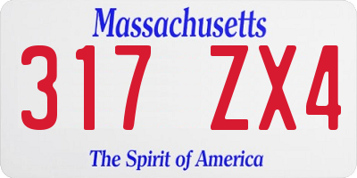 MA license plate 317ZX4