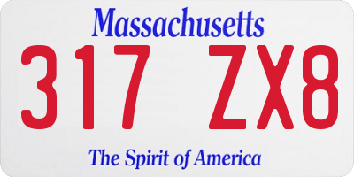 MA license plate 317ZX8