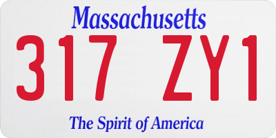 MA license plate 317ZY1