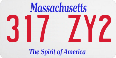 MA license plate 317ZY2