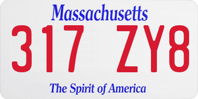 MA license plate 317ZY8