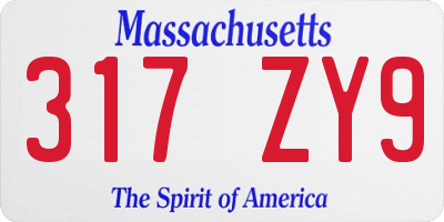 MA license plate 317ZY9
