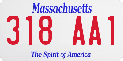 MA license plate 318AA1