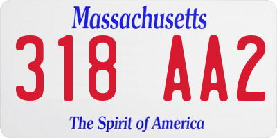 MA license plate 318AA2