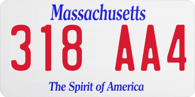 MA license plate 318AA4