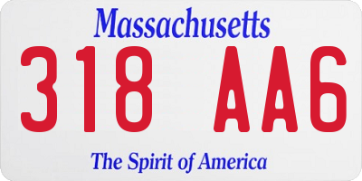 MA license plate 318AA6
