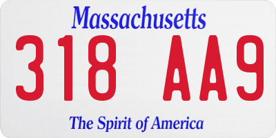 MA license plate 318AA9