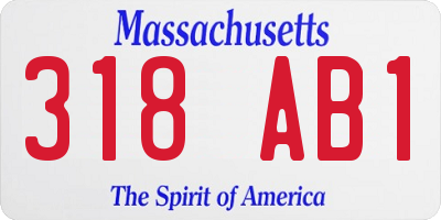 MA license plate 318AB1