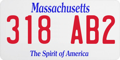 MA license plate 318AB2