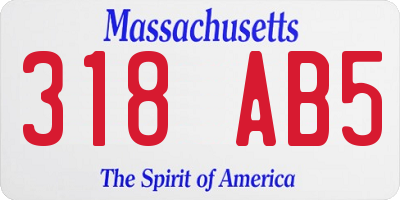 MA license plate 318AB5