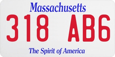 MA license plate 318AB6