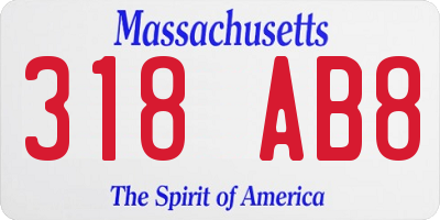 MA license plate 318AB8
