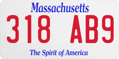 MA license plate 318AB9