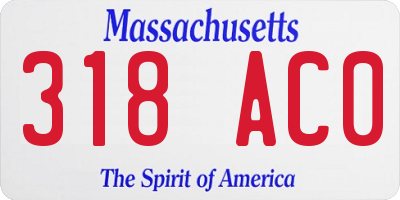 MA license plate 318AC0