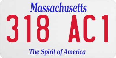 MA license plate 318AC1