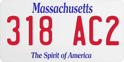 MA license plate 318AC2