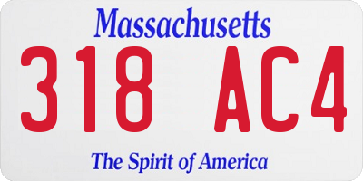 MA license plate 318AC4