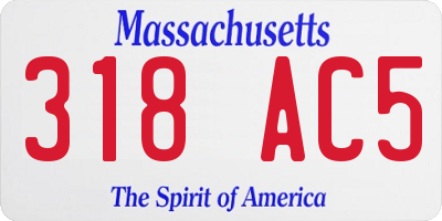MA license plate 318AC5