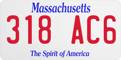 MA license plate 318AC6