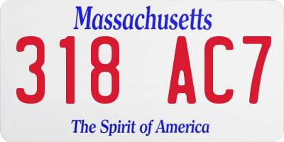 MA license plate 318AC7