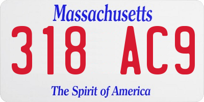 MA license plate 318AC9