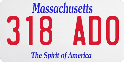 MA license plate 318AD0