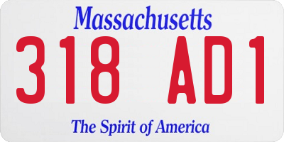 MA license plate 318AD1